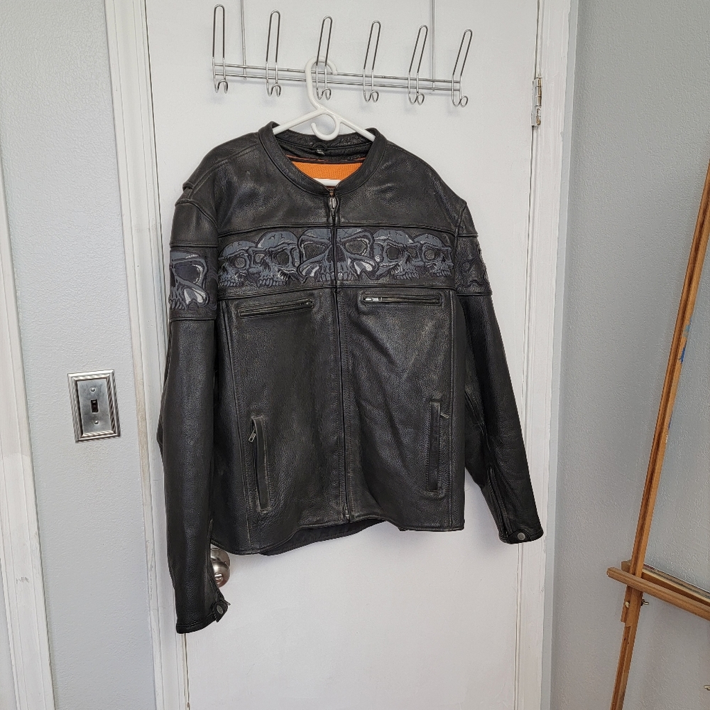 First Classics Classic Leather Gear Motorcycle Jacket 4x